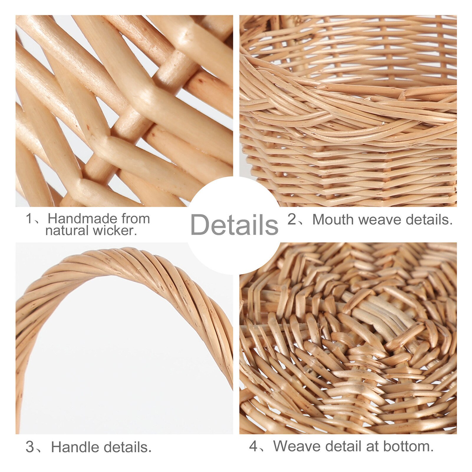 Picnic Basket Hand Made Wicker Basket Flower Basket Shopping Storage Hamper And Handle Wooden Wicker Fruit Basket