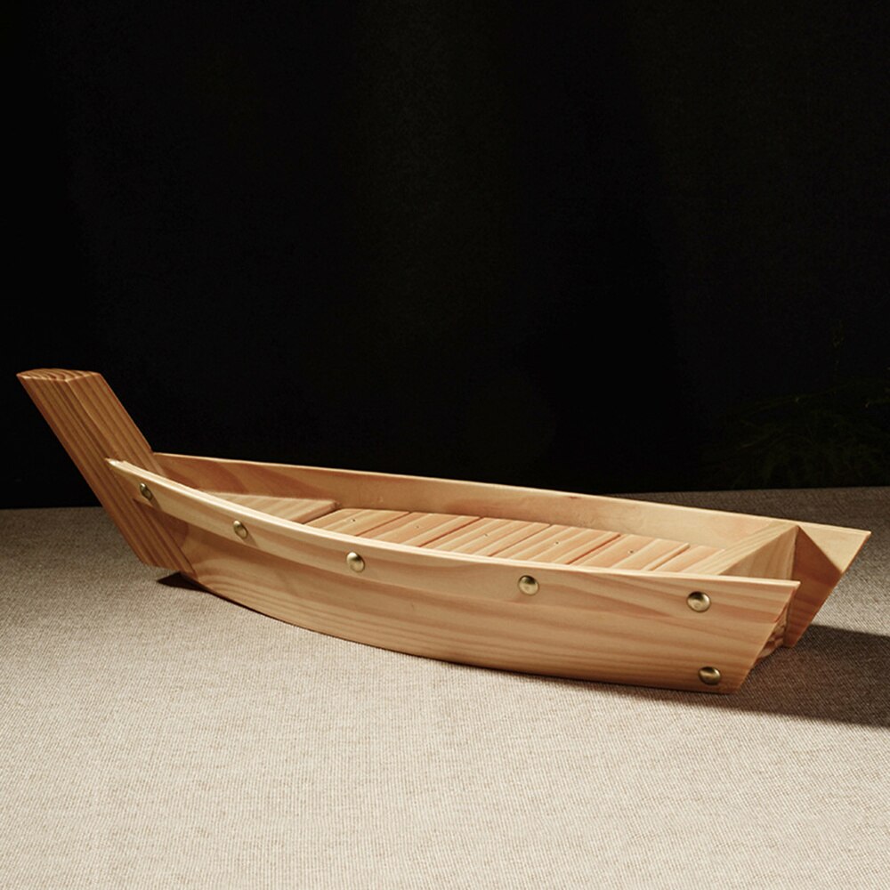 Houten sushibord in de vorm van een boot, japanse stijl, snackschaal, serveerschaal voor thuisrestaurant (maat s)