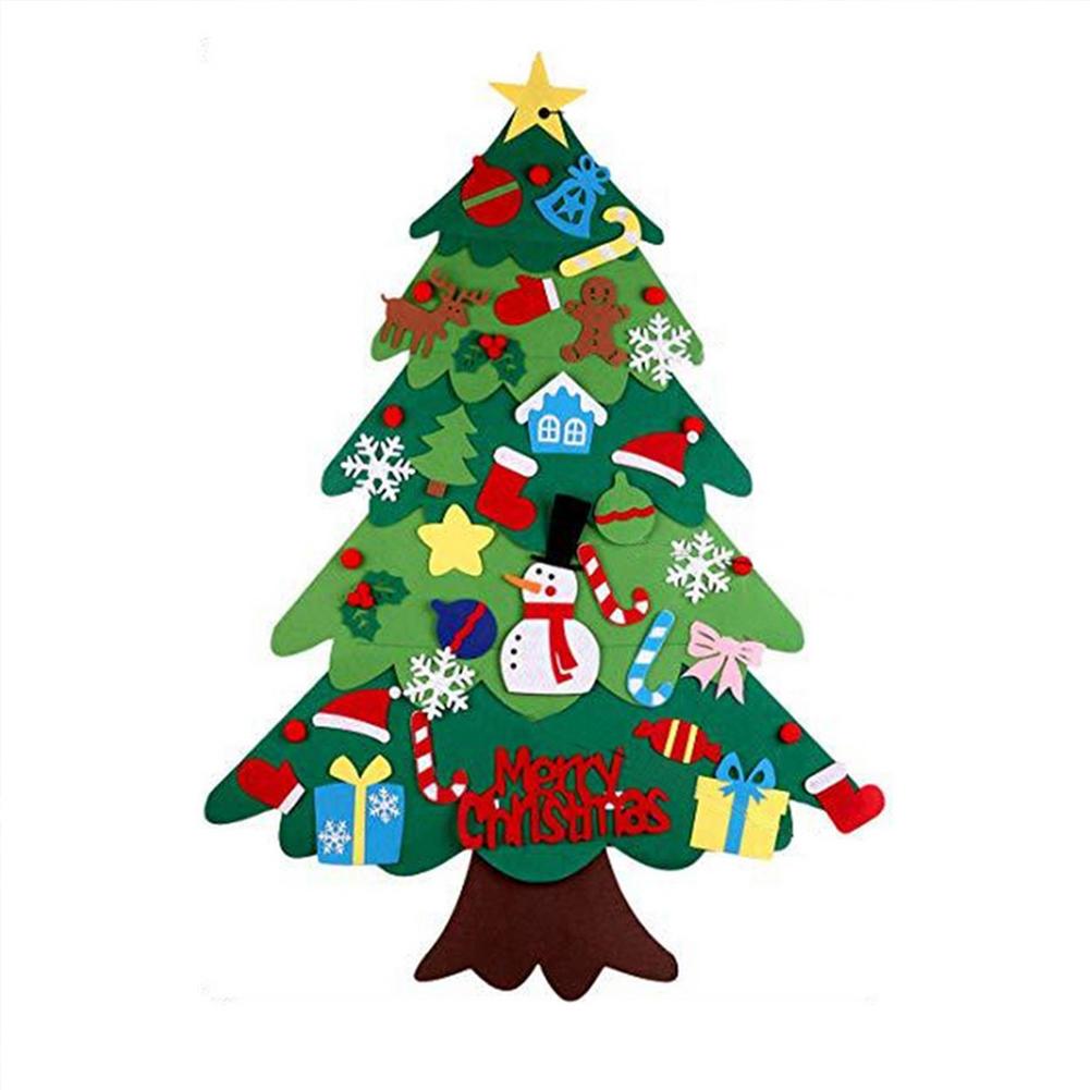 DIY Fühlte Weihnachten Baum Mit Weihnachten Schnur Lichter Für Tür Zauberstab Hängen Ornamente Künstliche Baum freundlicher Navidad Dekor