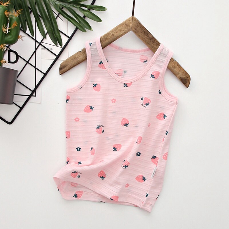 Zomer Meisjes Bloemen Tanks Mouwloze Tops Kids Kleding Katoen Printing Vest Baby Tiener Singlets Kinderen