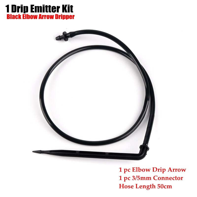 2Sets Garden Drip Irrigation System Kits Bonsai Flower Watering Drip Arrow Drippers Gardening Drip Emitters Sprinklers: 1Drip Black Elbow