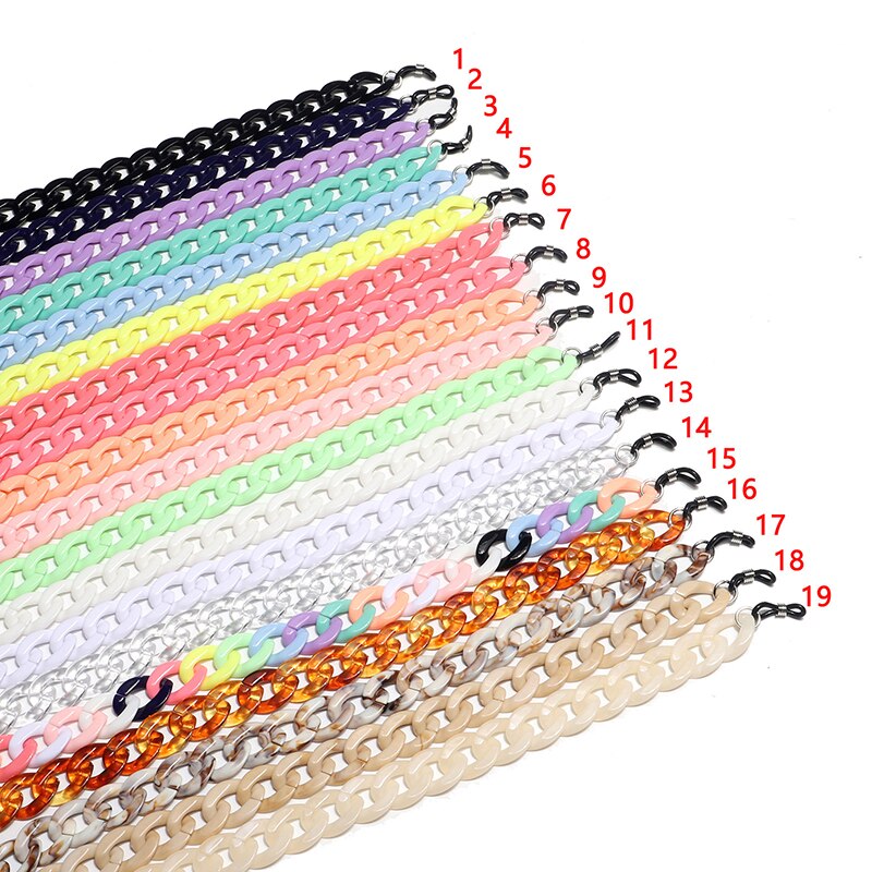 Mode Acryl Candy Kleur Zonnebril Kettingen Glazen Ketting Bandjes Ketting Chunky Lanyards Unisex Hals Brillen Strap