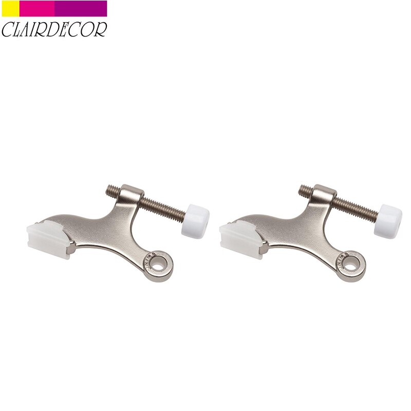 2 st/set justerbart gångjärnsstift dörrstopp grindhus 2-3/5- i gångjärnsstiftstopp kraftigt gångjärnsstiftdörrstopp med stötfångartoppar: Satin nickel