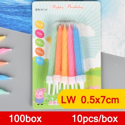 50/100 boxs Birthday candles child cake decorative candle romantic party candles Festive supplies wedding decoration: S  0.5x7cm  50 box