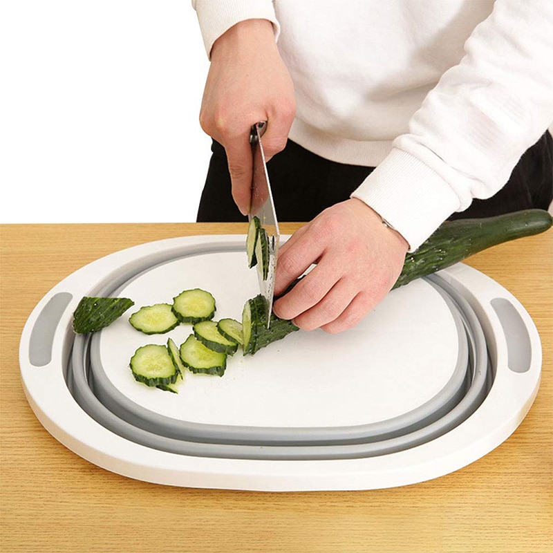 Multifunctional Foldable Chopping Board Plastic Anti-slip Mildewproof Cutting Board Fregadero de la tabla de cortar HTQ99