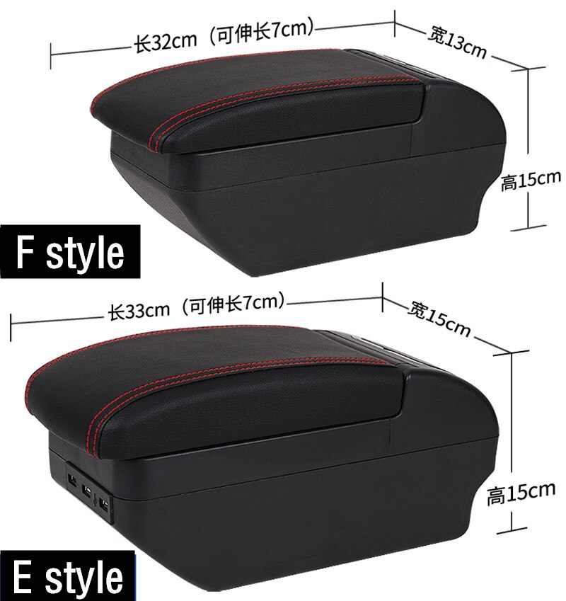 For Dacia Sandero armrest box central Store content Storage box Dacia stepway armrest box with cup holder ashtray 9USB interface