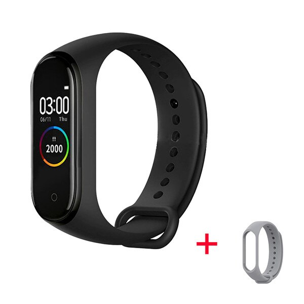 Cheap Color Smart Band Fitness Tracker Bracelet Pulseira Watch Smartband For IOS/Xiaomi/Honor PK Mi Band 3/4 Not Xiomi 5: with gray strap