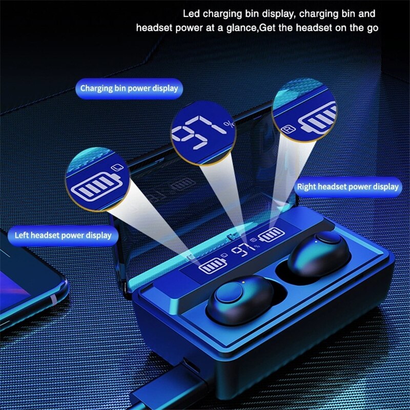 T8 TWS Earphone Wireless Bluetooth 5.0 Headphones Waterproof Sport Headsets Noise Reduction Earbuds with Mic