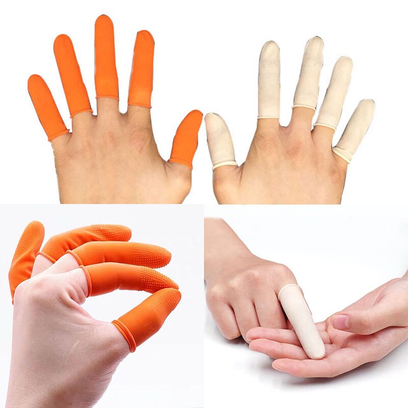 100Pcs Latex Vinger Babybedjes Manicure Werkhandschoenen Anti-Slip Antistatische Latex Vingertop Vingers Bescherming Wegwerp Rubber Covers