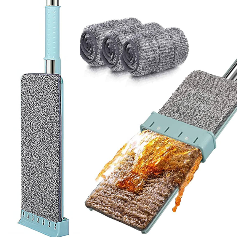 Najnowszy mop płaski z mikrofibry Mop podłogowy z możliwością mycia z podkładkami Lazy Mop Narzędzia do czyszczenia domu 2023