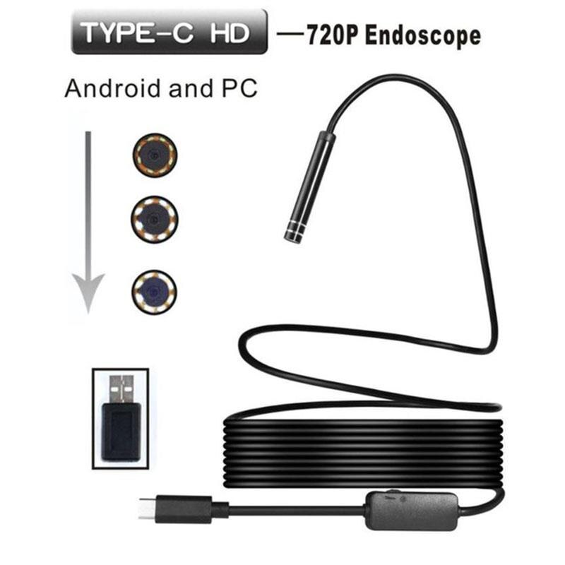 USB Type-C Endoscope Inspection Camera Borescope 5M 2MP 2MP 8mm Android