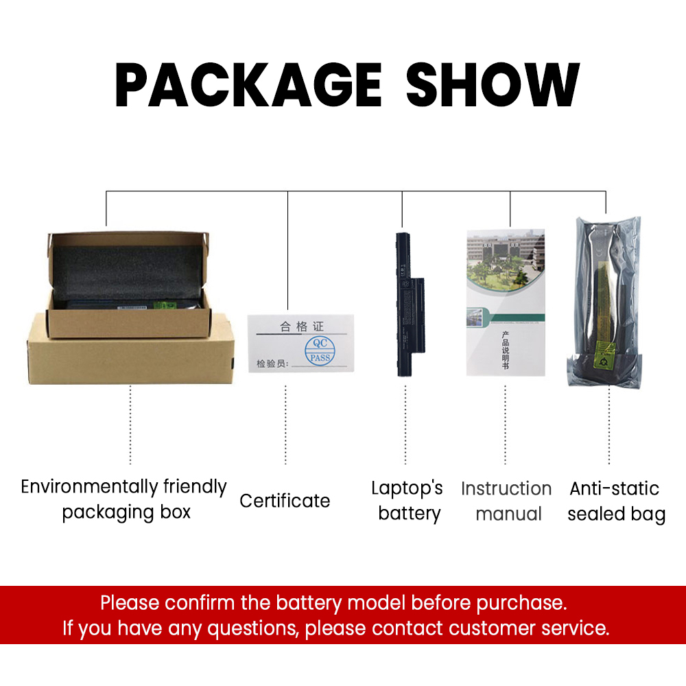 Pour Acer Aspire 4741g 7750g 5742g 5745g 5560g 5741g 5750g V3 V5 AS16A5K AS16A7K AS16A8K AS10D31 AS10D51 AS10D71 Batterie D&#39;ordinateur Portable