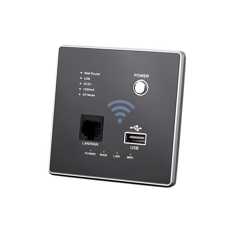 86Mm 300Mbps Muur Router Met Usb Socket Ap Model 220V Smart Wifi Repeater Extender Muur Ingebed 2.4ghz Router Panel: Default Title