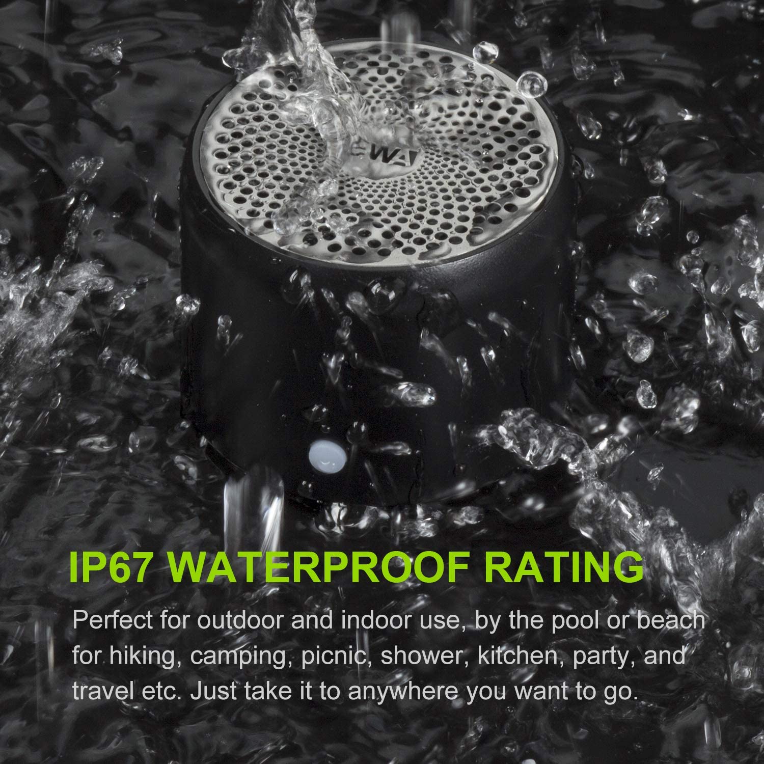 EWA A106 Pro IP67 Waterproof Bluetooth Speaker Portable Wireless Speaker With Carry Case Bass Radiator For Outdoor Music Center