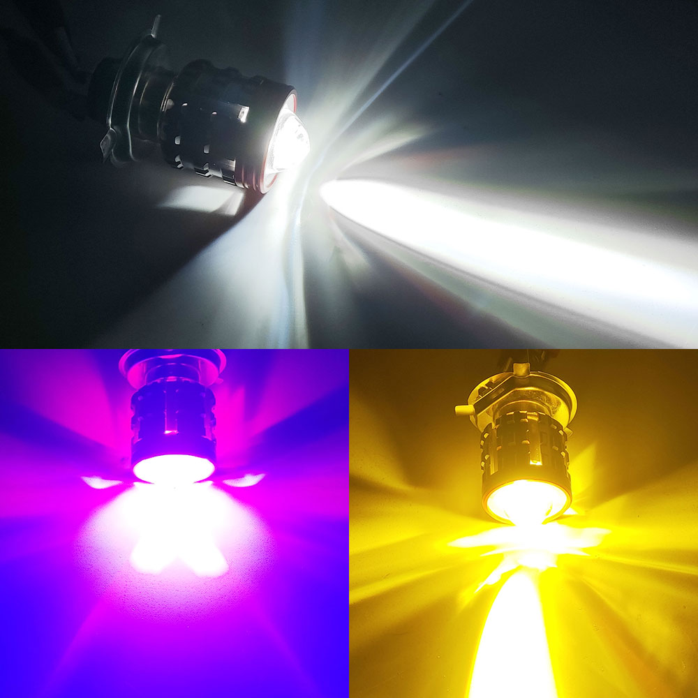 Universal h4 led motorrad scheinwerfer ba20d h6 engel auge motor led lampe motorrad scheinwerfer weiß gelb fernlicht 12-80v