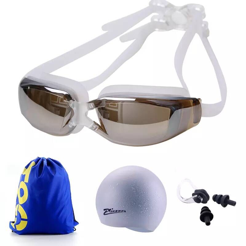 Närsynthet simglasögon dioptri vuxna anti-fog dykglasögon män kvinnor recept vattentät silikon pool simglasögon