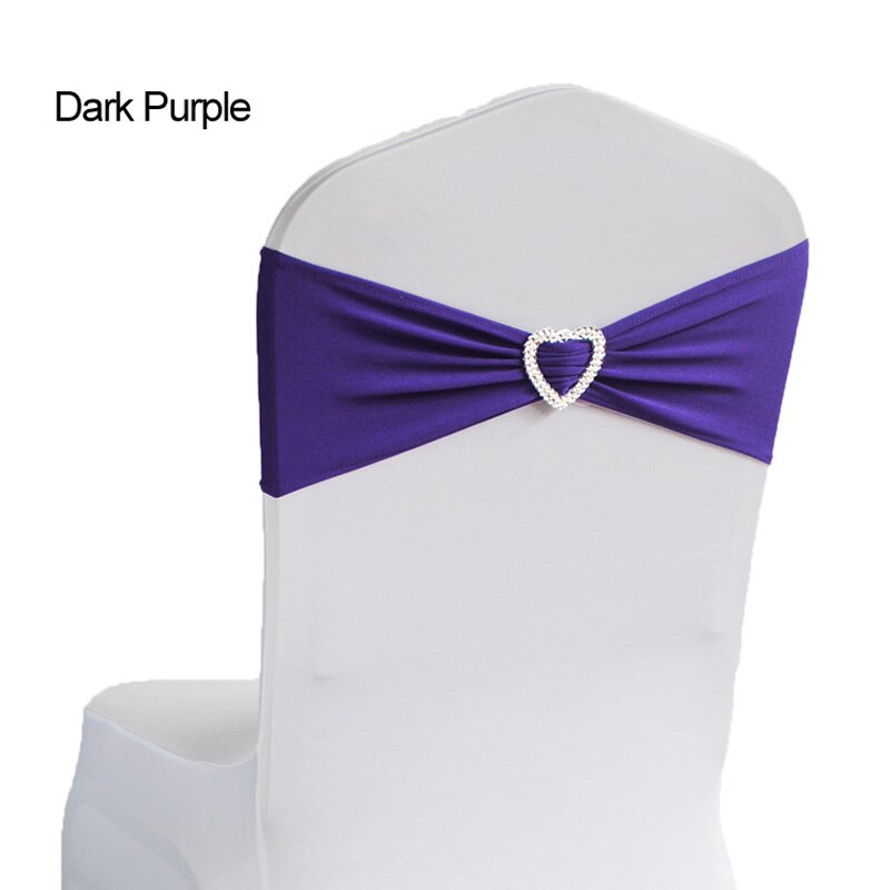 50 stücke Spandex Lycra Hochzeit Stuhl Abdeckung Schärpe Bands Hochzeit Party Geburtstag Stuhl Dekor königlich Blau verrotten Schwarz Weiß Rosa lila: dunkel Violett