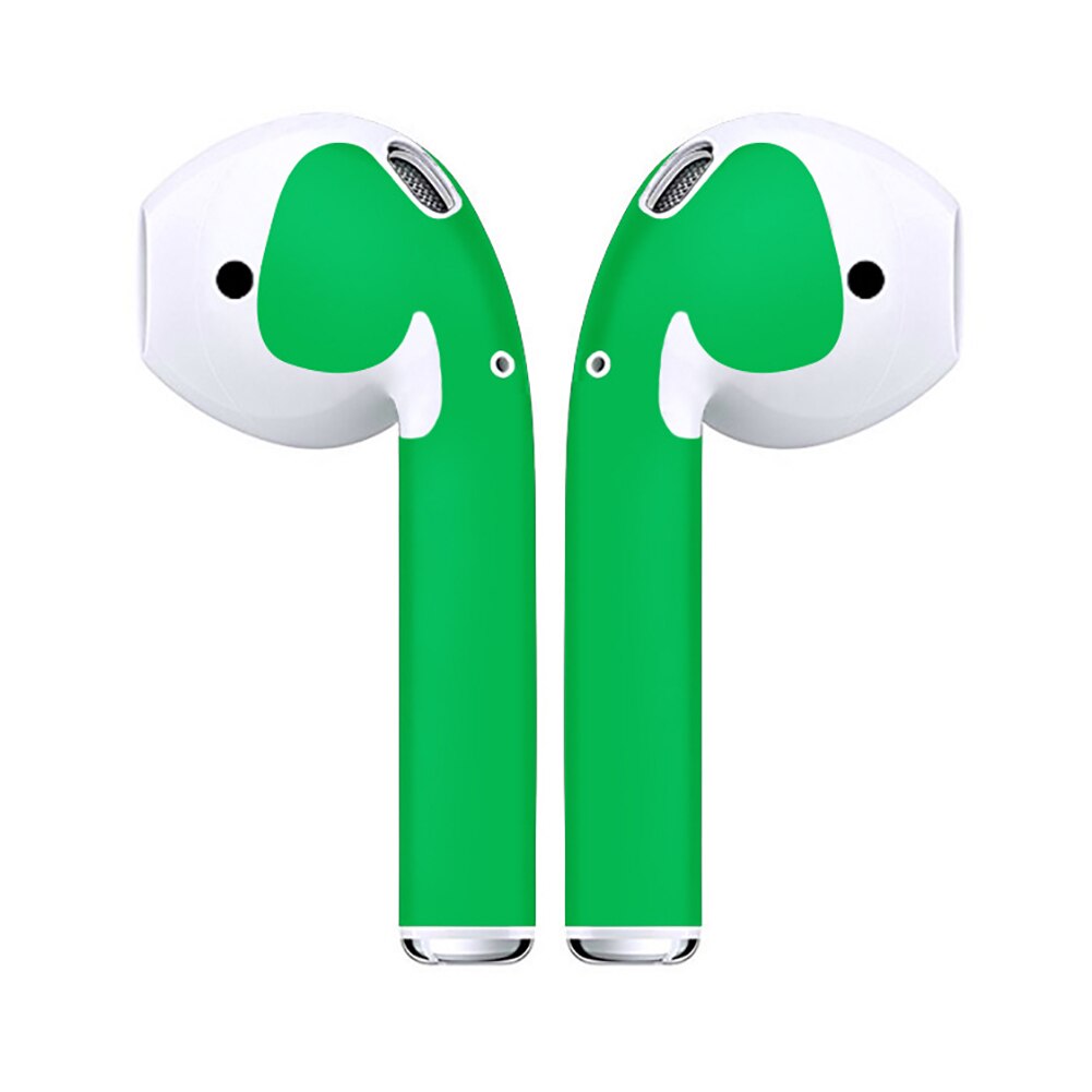 Effen Kleur zelfklevende Anti-kras Sticker Cover voor Appels Air-Pods Oordopjes: green