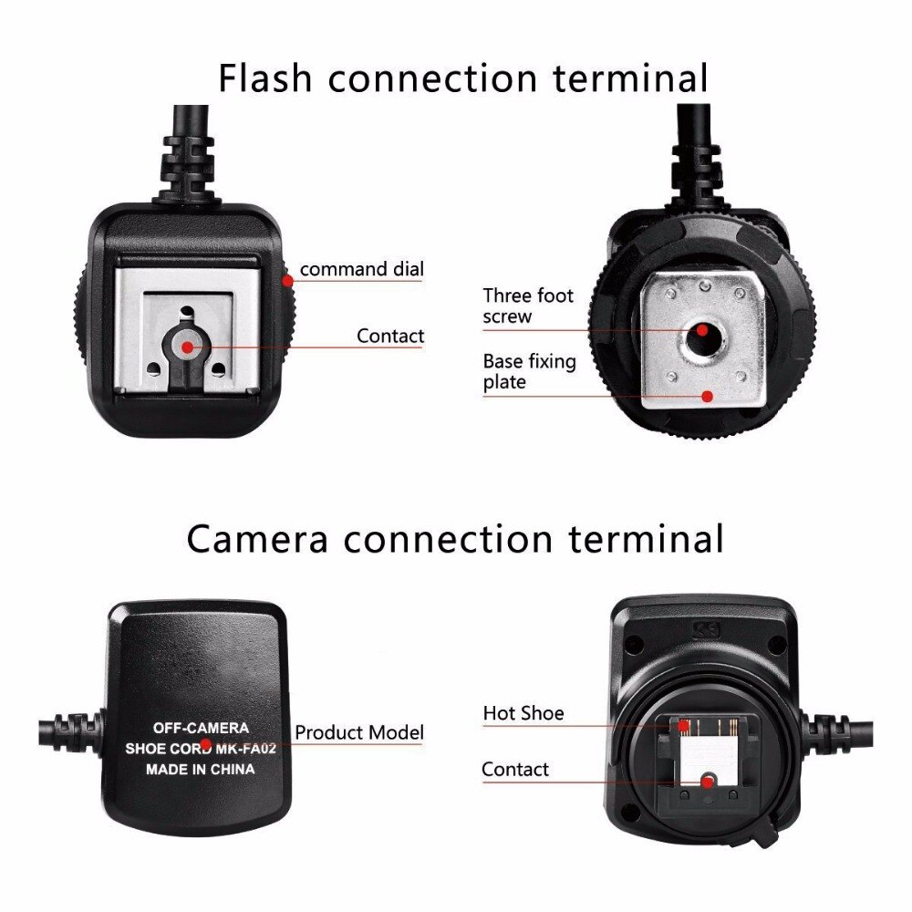 Meike MK-FA02 3M 10Ft 118 Inch Ttl Off Camera Mi Multi Interface Flitsschoen Flash Sync Cable Cord Voor sony A9 A7M3 A7R3 A7M2 A7R