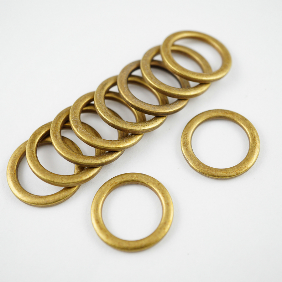 100 stycken 14.5mm antik mässing färg svetsad metall o ring handväska o ring