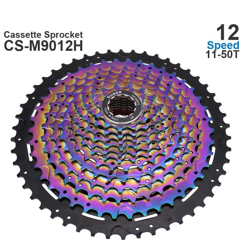 SUGEK – pignon de Cassette de 11/12/13 vitesses, 50/52T, DEORE M5100 M6100 CS-M9011 12 13 coloré HG acier/Al compatible K7 XT GX vtt: M9012H 50T colorful
