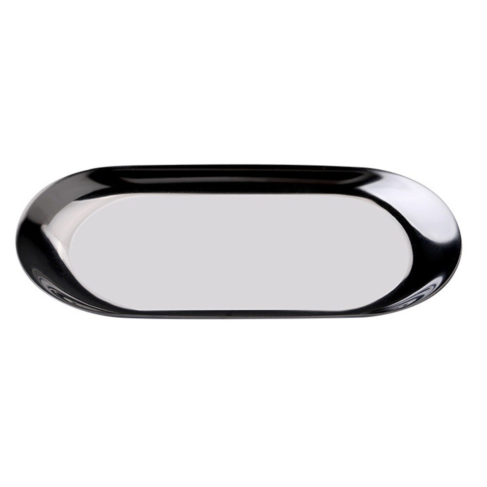 Stainless Steel Gold Storage Tray Fruit Snacks Jewelry Display Plate Kitchen Organizer Tools Metal Dessert Plate Home Storage: silver-S