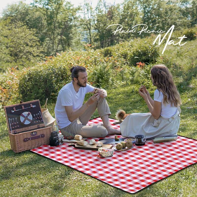 Rood Wit Plaid Outdoor Opvouwbare Waterdichte Picknick Mat Mode Dikker Pad Ademend Zacht Draagbare Camping Reizen Strand Deken