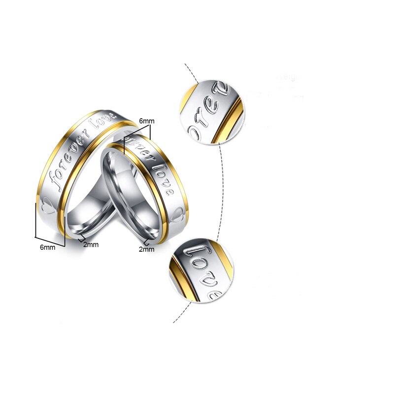 Charme Paar Ring "Für Immer Liebe" knapp Edelstahl Ring der Männer/frauen Ring Valentinstag hochzeit Bands