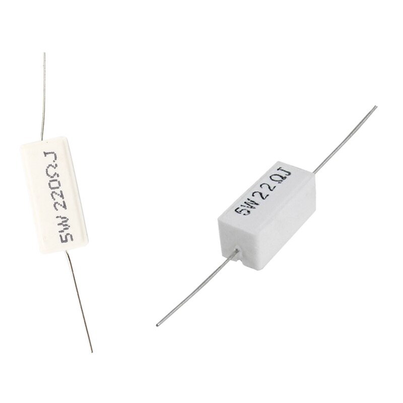 GTBL 20 Pcs 220 Ohm 5W Cement Power Resistors : 10 Pcs Axial Wirewound &amp; 10 Pcs Axial Lead Ceramic