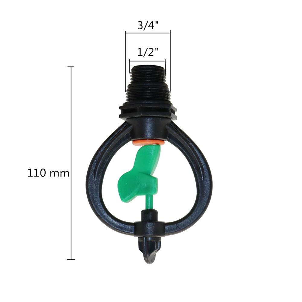 360 Degree 1/2" to 3/4" Male Thread Rotating Sprinklers Garden Agriculture Irrigation Vortex Watering Nozzles 2 Pcs