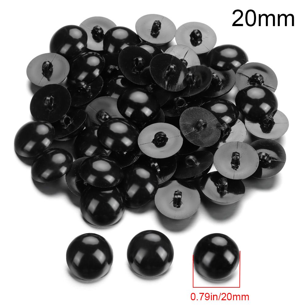 Ojos sólidos de plástico negro para muñeca de oso, marioneta de felpa, juguete, nariz, Animal, botón de costura, accesorios, 50 piezas: plum