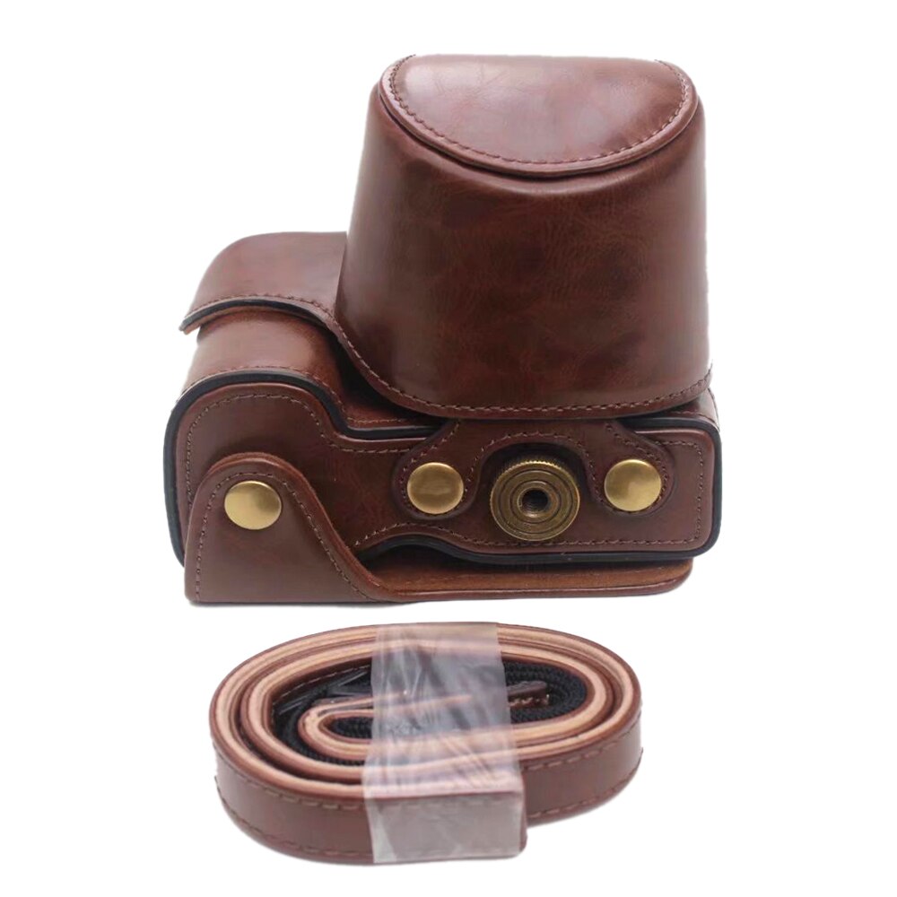 PU Leather Half Case For Ricoh GR III BolinUS - Bottom Opening Version With Hand Strap (Coffee) Ricoh GR III Protective Cover