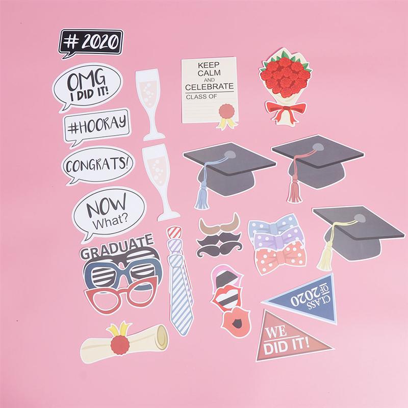 31pcs Graduation Handheld Photo Props Set Party Paper Picture Selfie Frame Fun Photo Booth Props Graduation Party Supplies