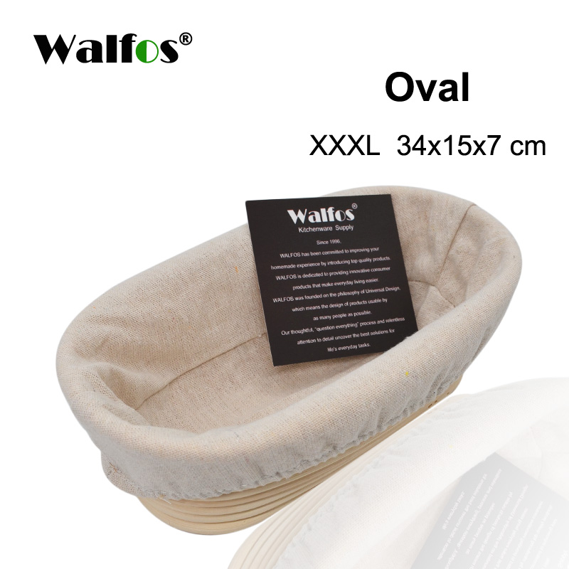 WALFOS panier en osier de Fermentation en rotin naturel, Baguette de campagne, pain français, pâte à pain, paniers Banneton: WALFOS Oval XXXL