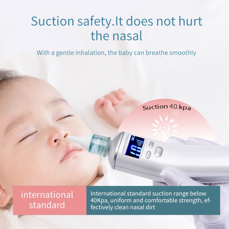 Criança bebê nasal aspirador de nariz elétrico cuidados com o bebê recém-nascido otário mais limpo sniffling equipamentos seguro higiênico nariz aspirador