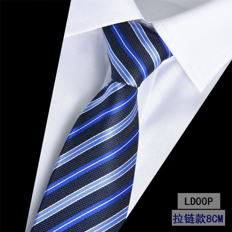 Cravatta con cerniera da uomo pigra 8CM cravatta a righe articoli tutto'ingrosso per le imprese: LD00P