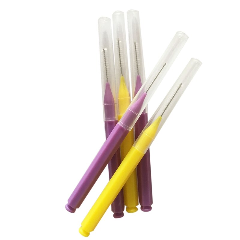 8 unids/set de hilo dental, hilo dental de higiene Oral, cepillo interdental suave, palillo de dientes saludable para la limpieza de los dientes, cuidado bucal púrpura