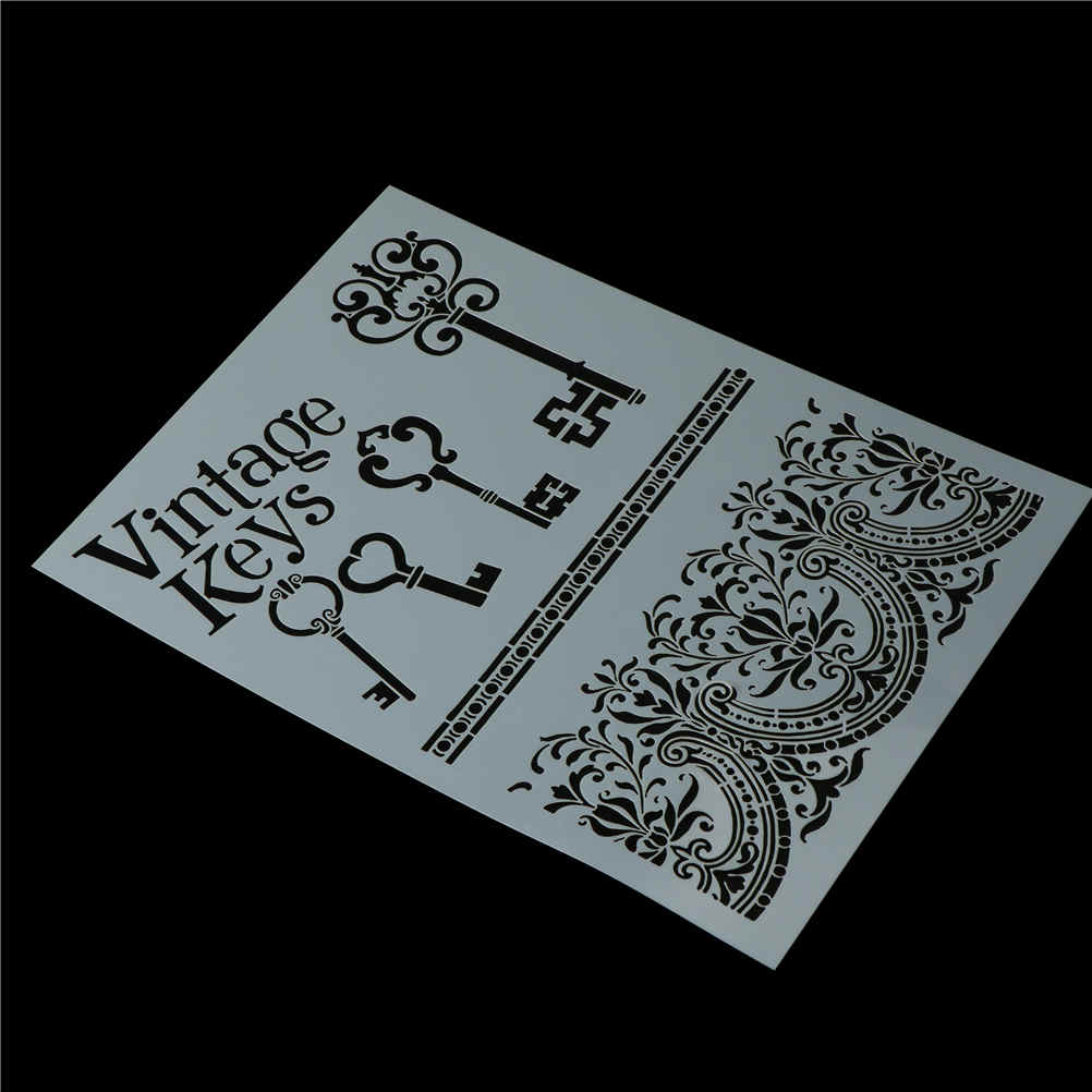 Vintage dentelle cadre clés artisanat superposition pochoirs pour murs peinture Scrapbooking estampage timbre Album décoratif gaufrage !