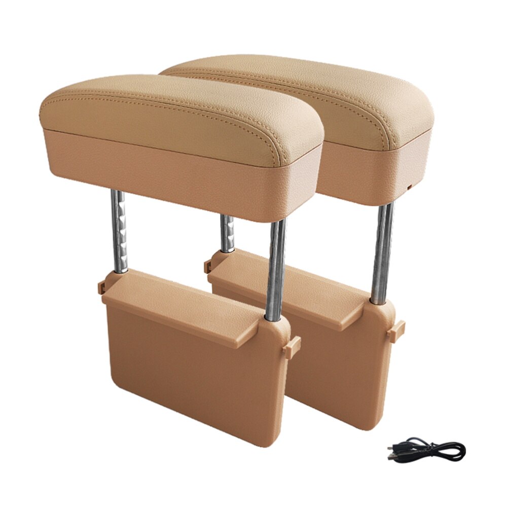 Universal Car Mounted Armrest Box Central Box Elbow Support Pad Car Center Console Armrests for Car Beige