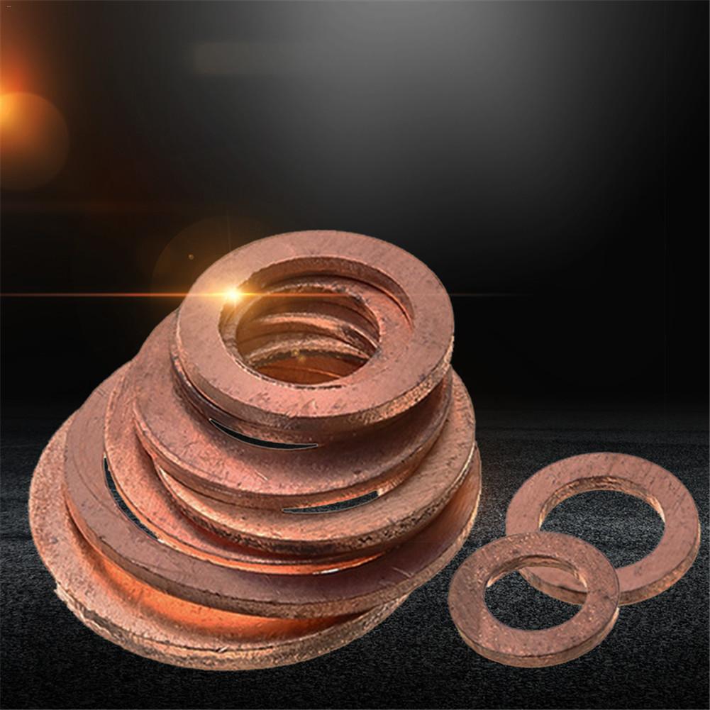 100PCS Copper Washer M4-M14 Effen Seal Ring Set Goede Elektrische Geleidbaarheid Hardware Accessoires