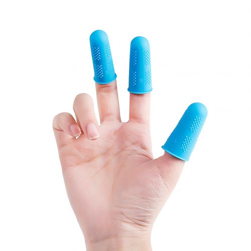 3/5/12Stck Silikon Fingerlinge Schutz Hülse Abdeckung Anti-schneiden Anti-Unterhose Wärme Beständig Finger Handschuhe Heimat Küche Kochen Werkzeug: Blau 3Stck