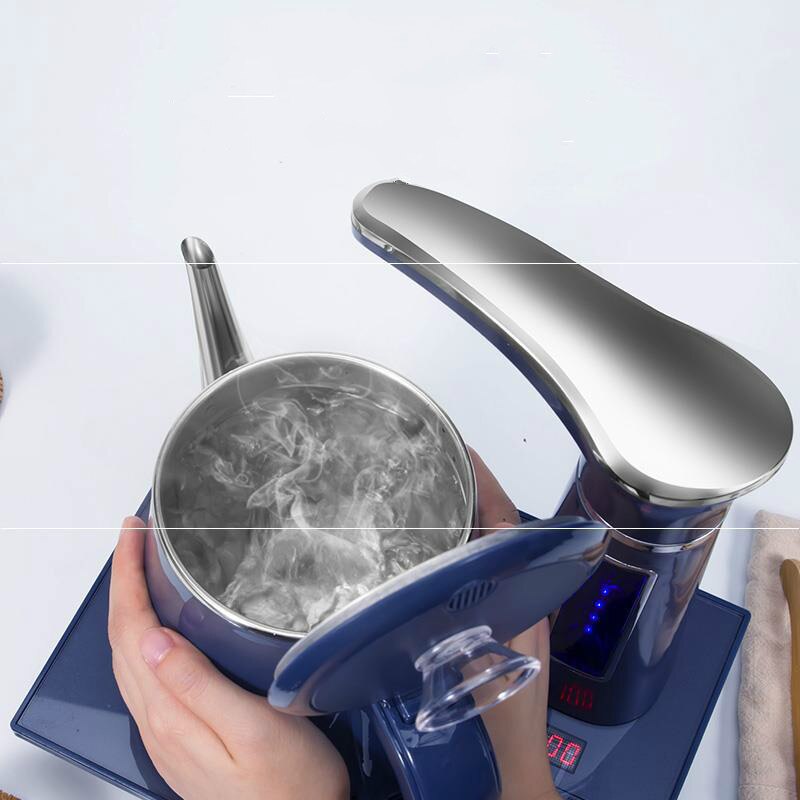 Bouilloire électrique entièrement automatique ensemble de théière 0.8L acier inoxydable sécurité auto-arrêt distributeur d'eau samovar pompage poêle ménage