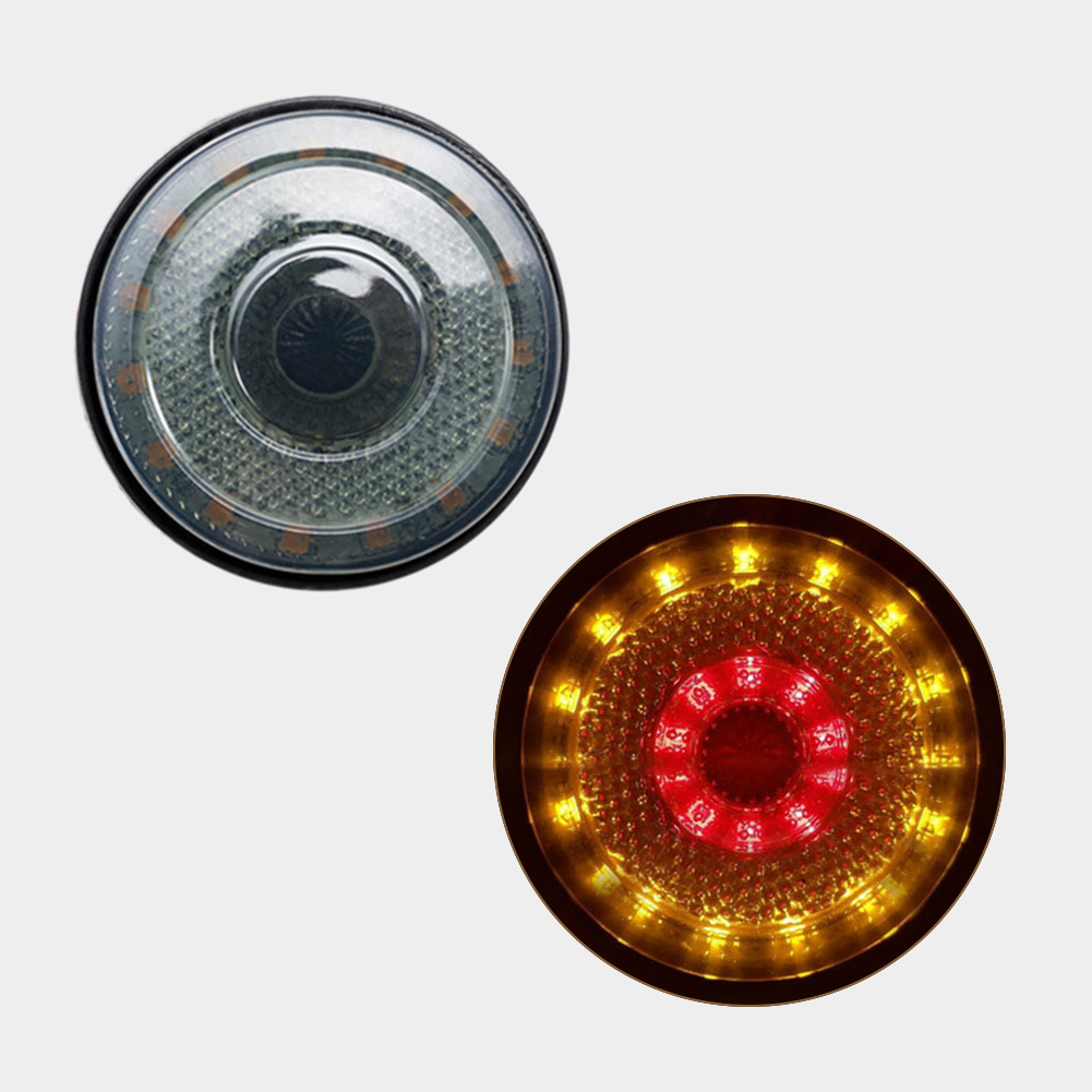DC12V 24-LEDs Car Lights Auto Truck Trailer Rear Tail Brake Stop Marker Light Indicator Turn Singal Light Lamp Round Reflector: Silver
