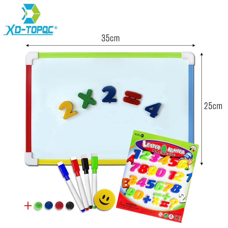 3 Style Kids Whiteboard Magnetic Dry Eraser White Board With Free Number Magnets Preschool Children Memo Message Boards: 25x35cm