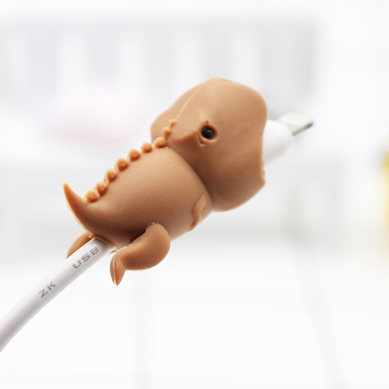 Cute Animal Cartoon Cable Saver Cover Phone USB Bite Charger Data Cord Protector Silicone KQS8