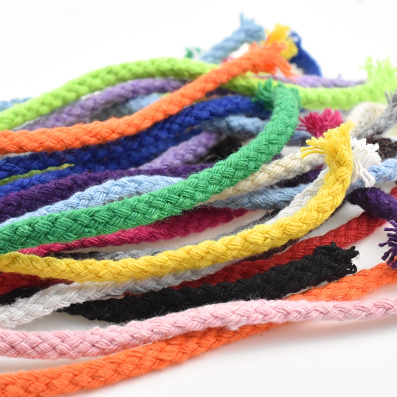5mm Katoenen Touw Craft Decoratieve Twisted Cord Touw voor Handgemaakte Decoratie DIY Lanyard Ficelles Couleurs Draad Koord 5yards