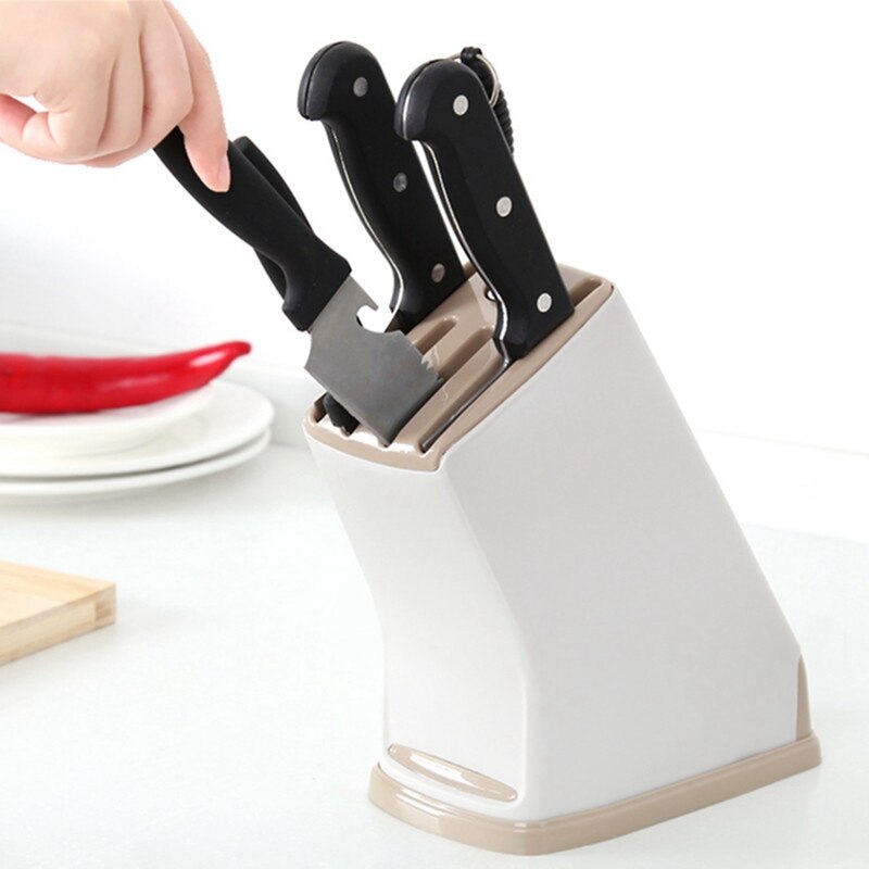Multifunctional Knife Storage Rack Universal Kitchen Accessories Light Drain Plastic Knife Holder: CE