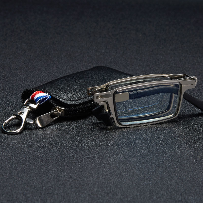 Opvouwbare Ultra Dunne Leesbril Voor Mannen Vrouwen Anti-Blauw Licht Brillen Metalen Ronde Frame Leesbril + 1.0 Tot + 3.0