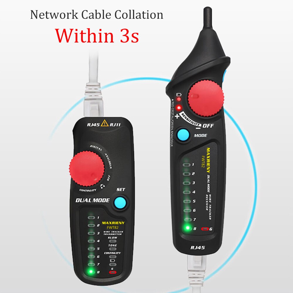 Lan-tester  rj45 netwerkkabeltester kabeltracker  rj11 analyzer detector lijnzoeker netwerktools telefoonkabelzoeker tester