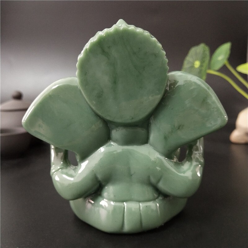 Ganesha statue buddha elefant gud skulptur menneskeskabt jade stenharpiks håndværk hjemmet have urtepotte dekoration buddha statuer
